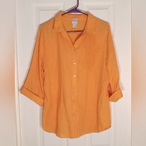 Chico's Orange Button Down Shirt